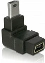 Adapter USB mini-B DeLOCK, 5-pin mashkull-në-femër, kënd 90°, i zi