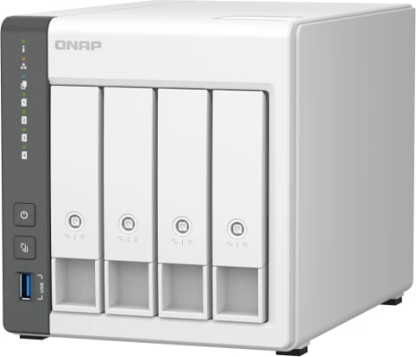server NAS QNAP TS-433-4G, 4 disqe, 4GB RAM, 2.5GbE, i bardhë/gri