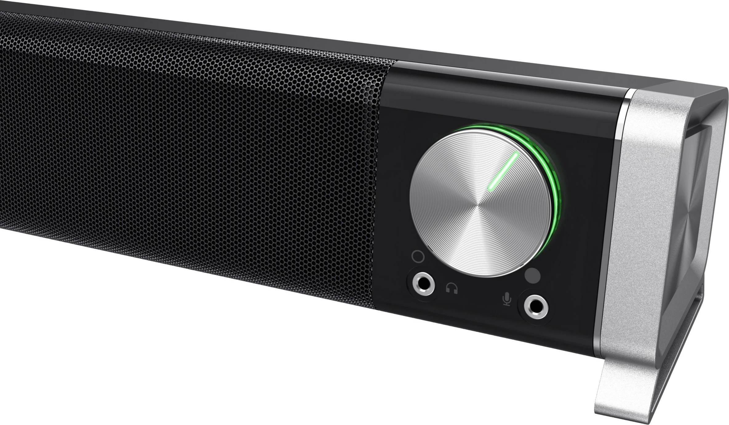 Soundbar Trust Asto, për PC, 6W RMS, AUX/USB, e zezë/argjendtë