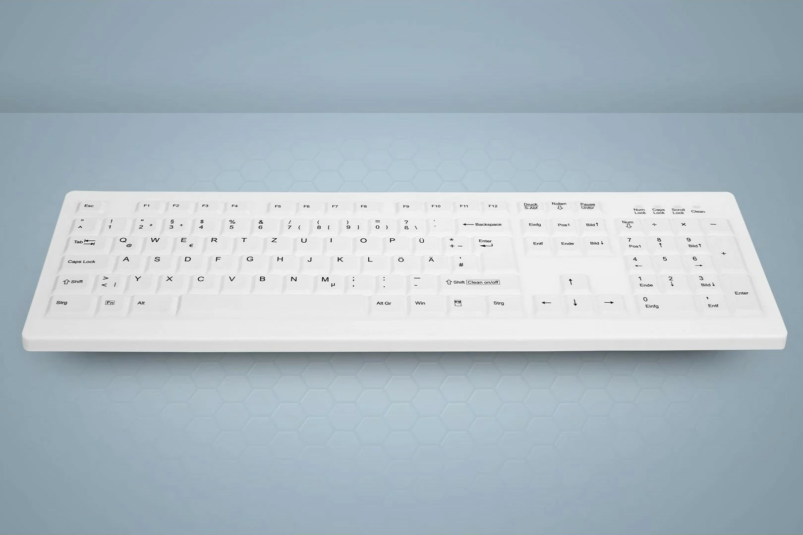 Tastierë Cherry AK-C8100FA-UVS-W/GE, full-size, USB, membranë, QWERTY, e bardhë
