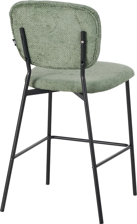 Karrige për bar Cathair, pëlhurë bouclé, ngjyrë e gjelbër, këmbë metalike të zeza, 48x54x100cm