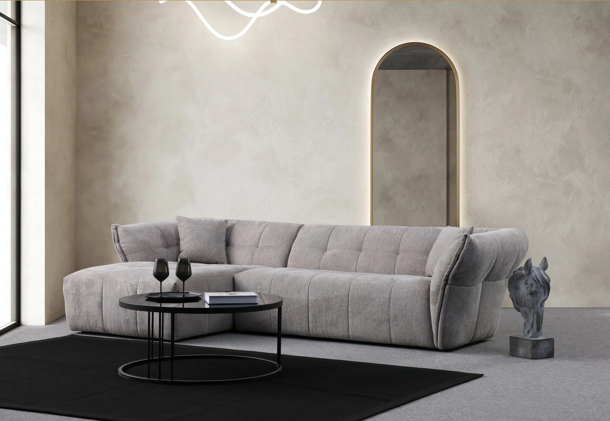 Këndare Boxer majtas, ngjyrë gri e çelët, Atelier del Sofa