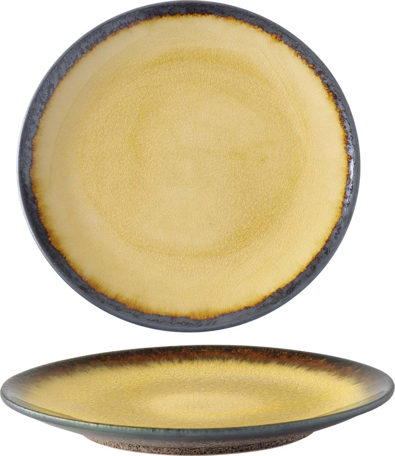 Pjatë e sheshtë Fine Dine Topaz Ø254 mm, set 3 copë, e verdhë
