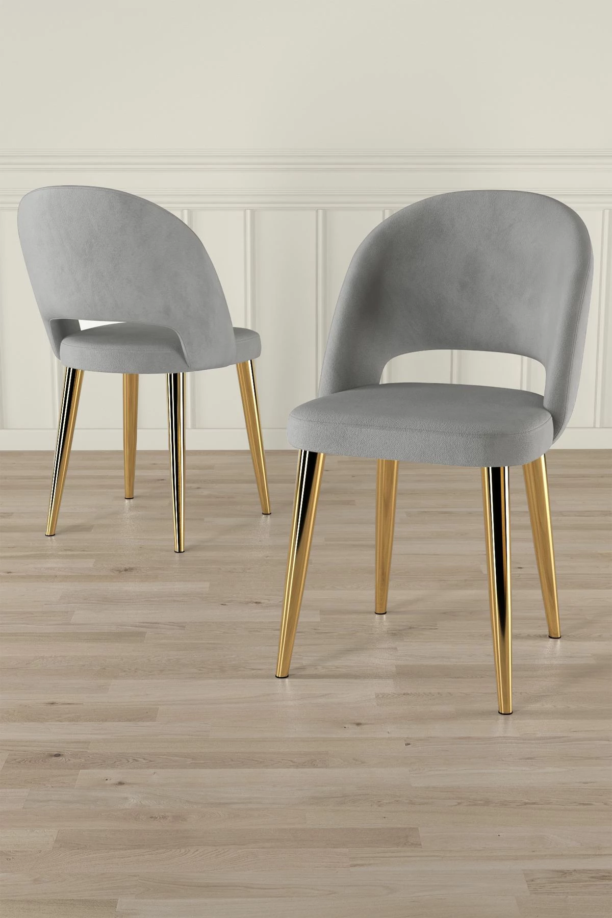 Set karrigesh (6 copë), Hanah Home, Pane, gri, ari