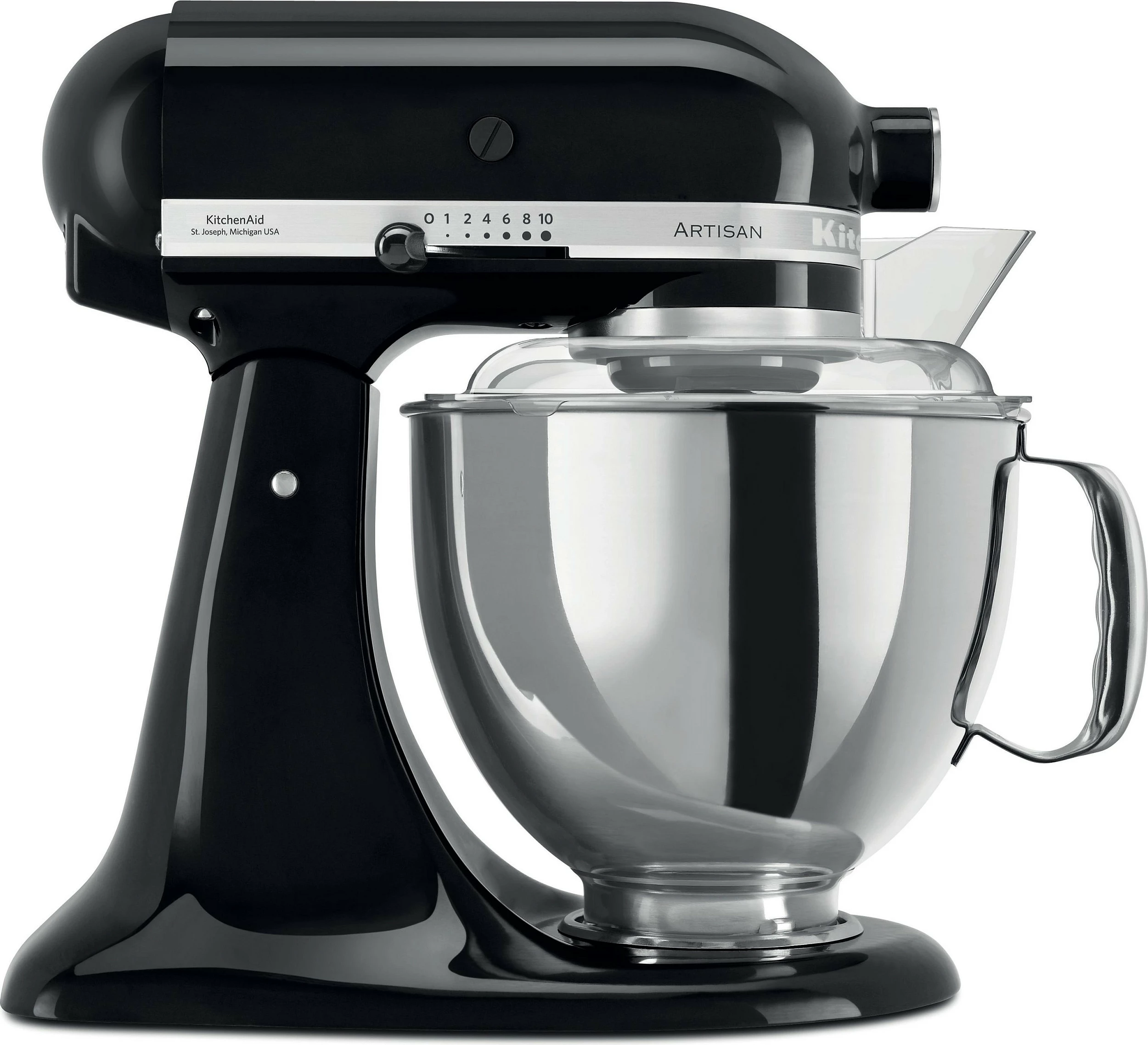 Mikser me qëndrim KitchenAid Artisan, tas inox 4.8L, 300W, 10 shpejtësi, Onyx Black