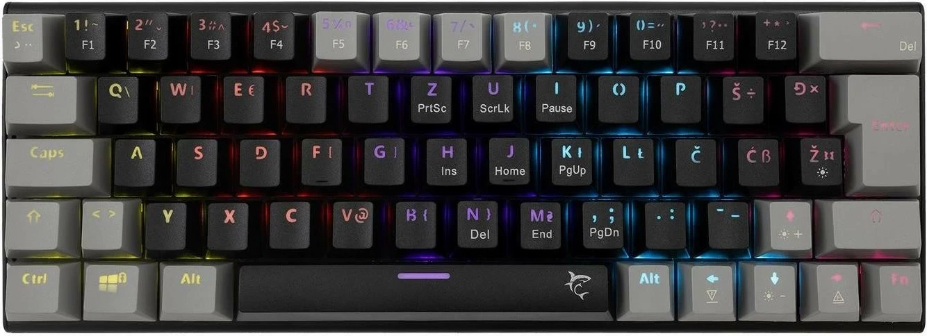 Tastierë mekanike White Shark Wakizashi-2, 65%, RGB, blue switch, black-grey