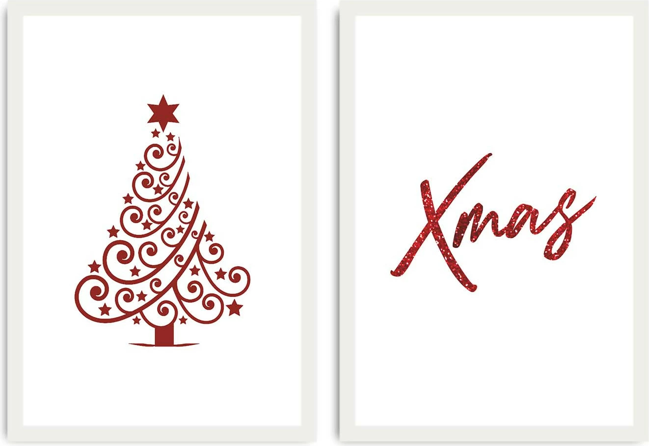Pikturë dekorative me kornizë MDF (2 copë), Wallity, 2PBCTNOEL-03