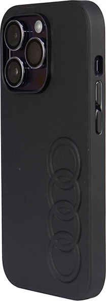 Mbështjellës Audi për iPhone 14 Pro 6.1", lëkurë sintetike, i zi