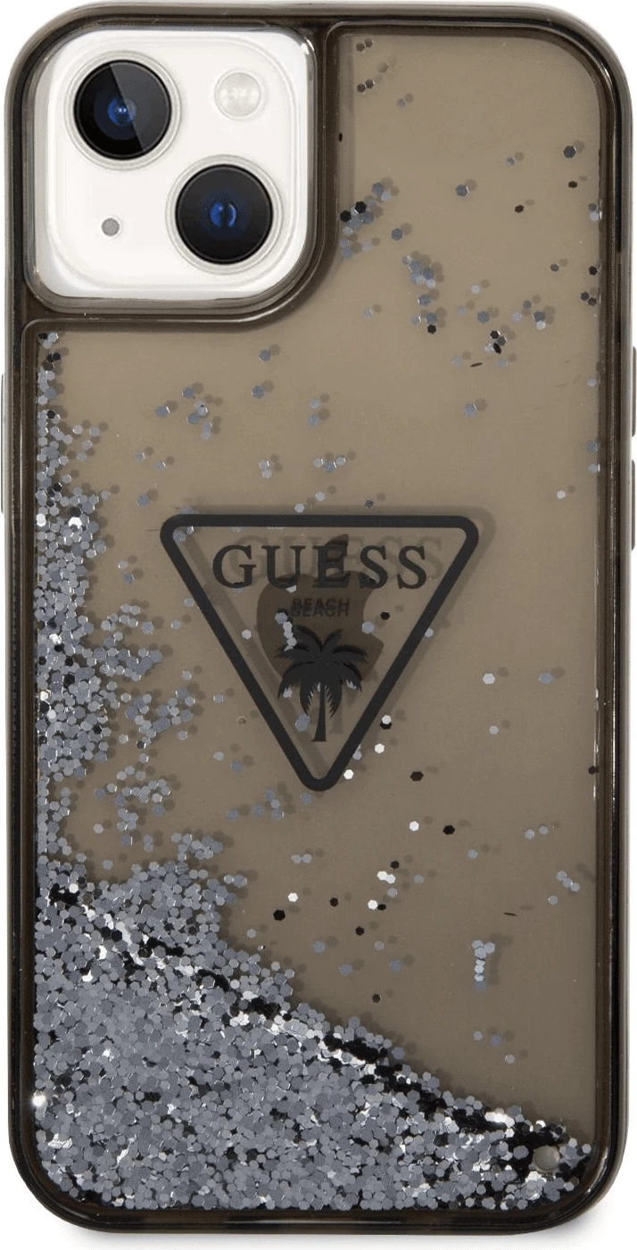 Mbështjellës silikoni Guess GUHCP14MLFCTPK për iPhone 14 Plus 6.7\", me glitter lëvizës, i zi