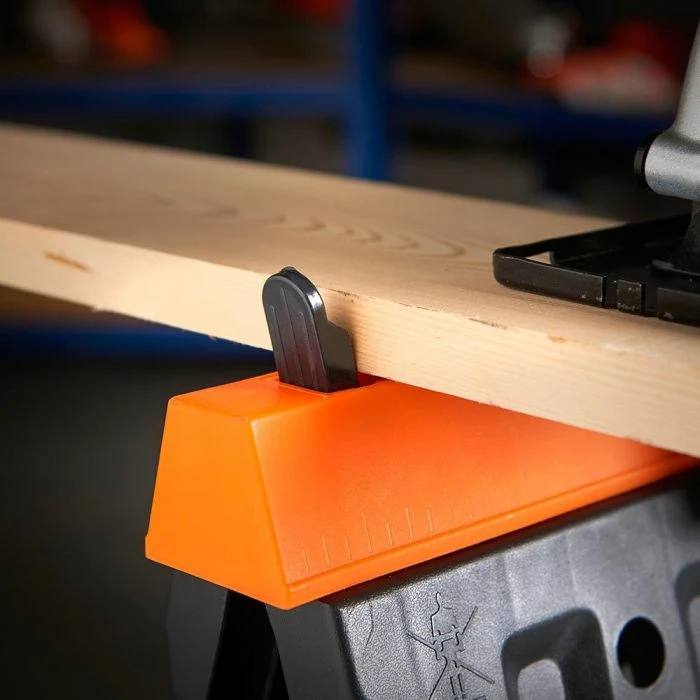 Kavaletë pune të palosshme VONHAUS Workhorse 3515110, mbajtje totale 150 kg, set 2 copë, zi/portokalli