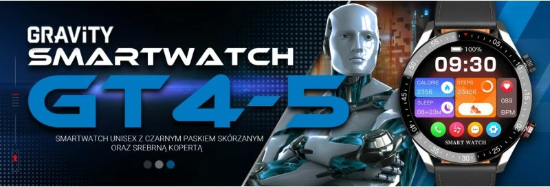 Smartwatch për meshkuj Gravity, e zezë