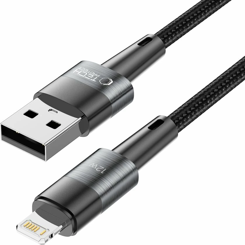 Kabllo Tech-Protect UltraBoost, 2m, Lightning/USB-A, 12W, Gri