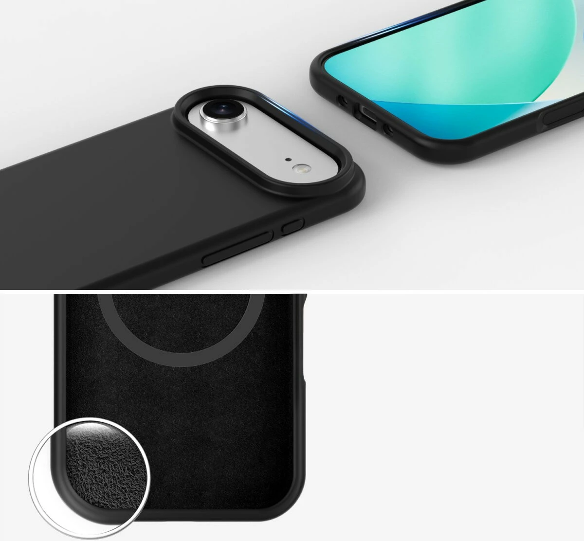 Mbështjellës silikon 4smarts Cupertino për iPhone Air, i zi