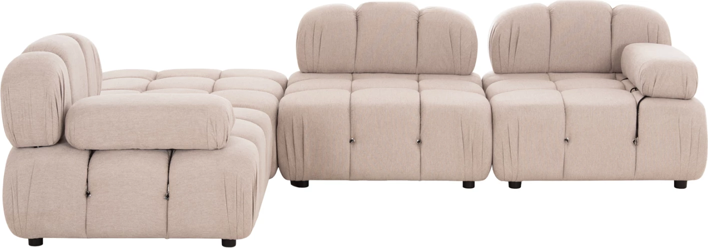 Divan polimorfik SHIFTER, material tekstil, bezhë e çelët, 290x196x76cm, 4 pjesë