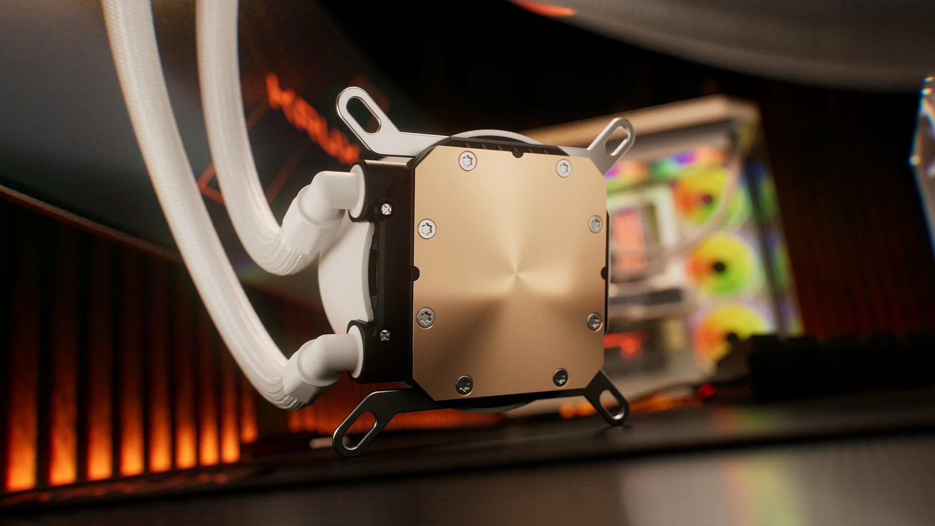 Ftohës uji Krux HydroGlance 360 ARGB LCD KRXE005, radiator 360mm, 3x120mm PWM ARGB, e bardhë