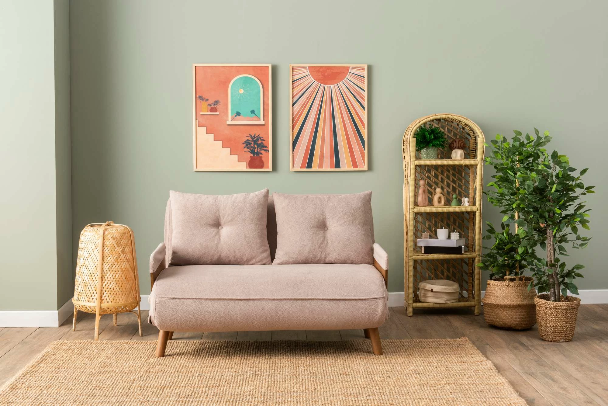 Divan-krevat dy ulëshe, Cosmo, ngjyrë mink, Atelier del Sofa