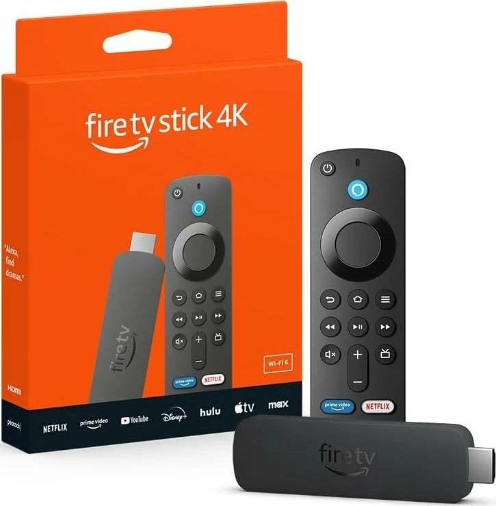Stick streaming Amazon Fire TV Stick 4K 3rd Gen (2024) 8GB, Wi‑Fi 6, i zi, set me telekomandë Alexa
