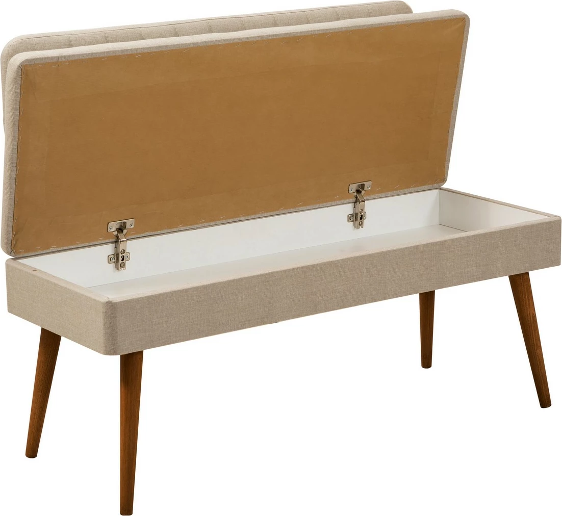 Set tavoline me karrige për ngrënie, zgjatues, 6 pjesë, Skye Decor, ngjyrë arre, krem