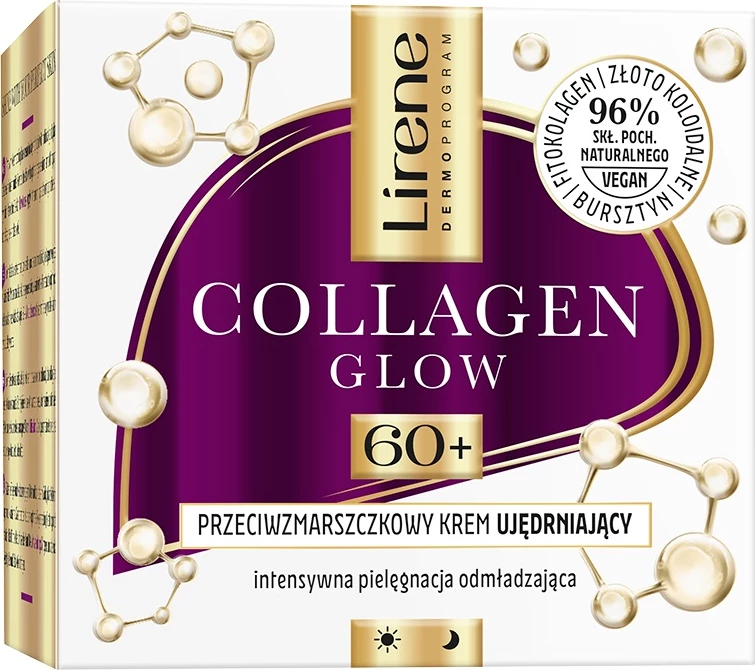 Krem për fytyrë kundër rrudhave Lirene Collagen Glow Anti-Wrinkle Firming Cream 60+ për femra, 50ml
