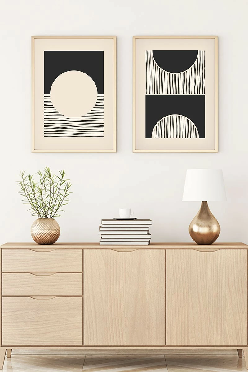 Piktura dekorative me kornizë, MDF, 2 copë, Wallity, Huhu79, 20x30cm