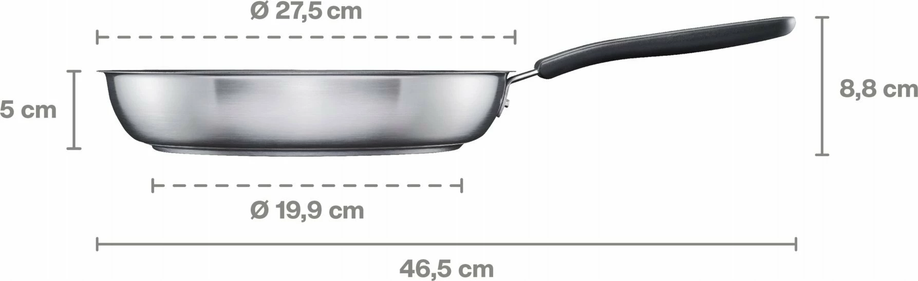 Tigan Fiskars Functional Form 26 cm, veshje qeramike, argjendtë