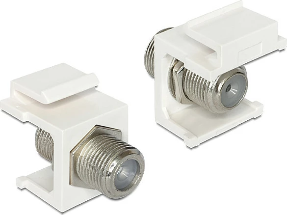 Modul Keystone DeLOCK 86300, lidhës F për kabllo antene, i bardhë