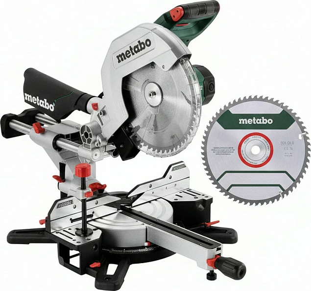 Sharrë këndore me rrëshqitje Metabo KGS 305 M, disk 305 mm + disk prerës, jeshile/argjendtë