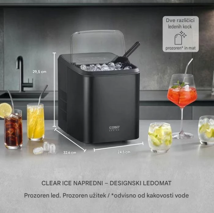 Aparat për kube akulli CASO Clear Ice Advanced 3403, kompresor, 8–12 min, 48 dB, i zi