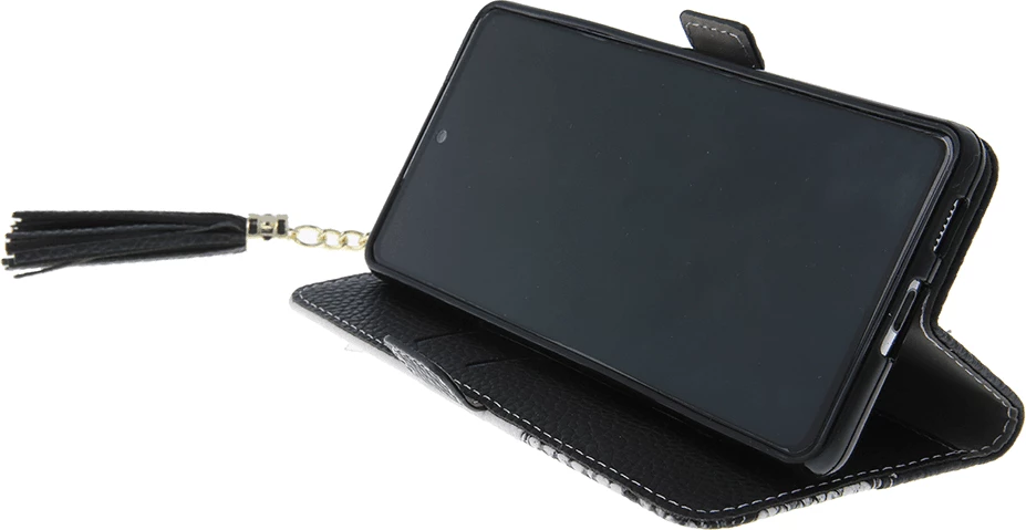 Mbështjellës flip ONASI për Samsung Galaxy A14, PU leather, me zinxhir dhe 2 vende karta, i zi