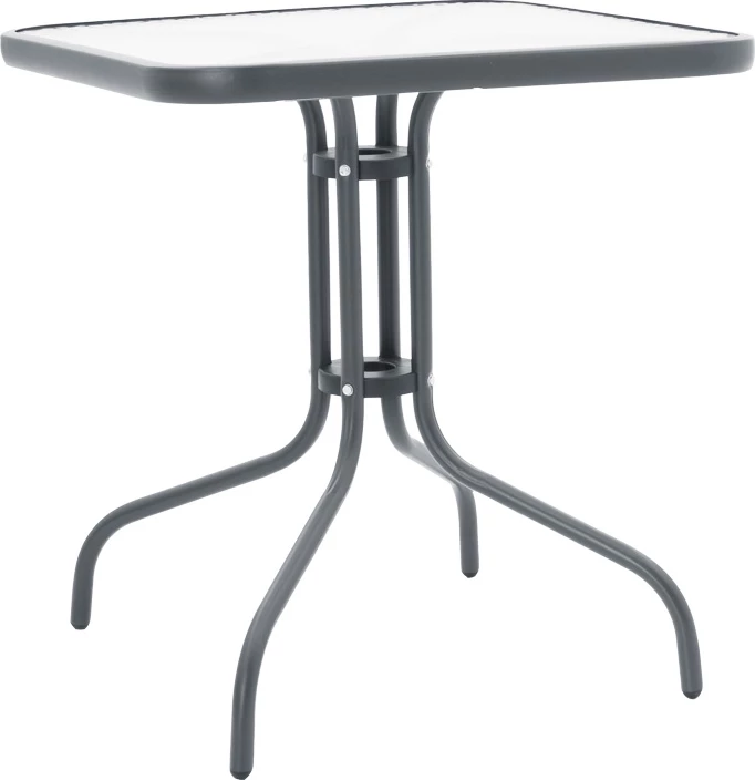 Tavolinë me karrige, ngjyrë antracit, metal-xham 70x70x70cm