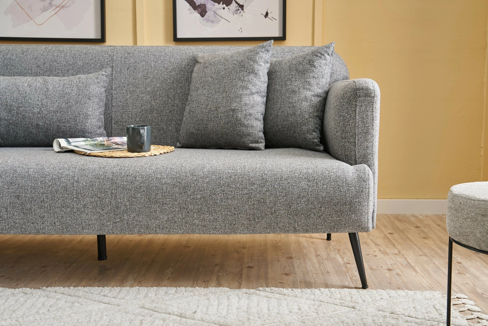 Divan treshe Atelier del Sofa, Revos, ngjyrë gri