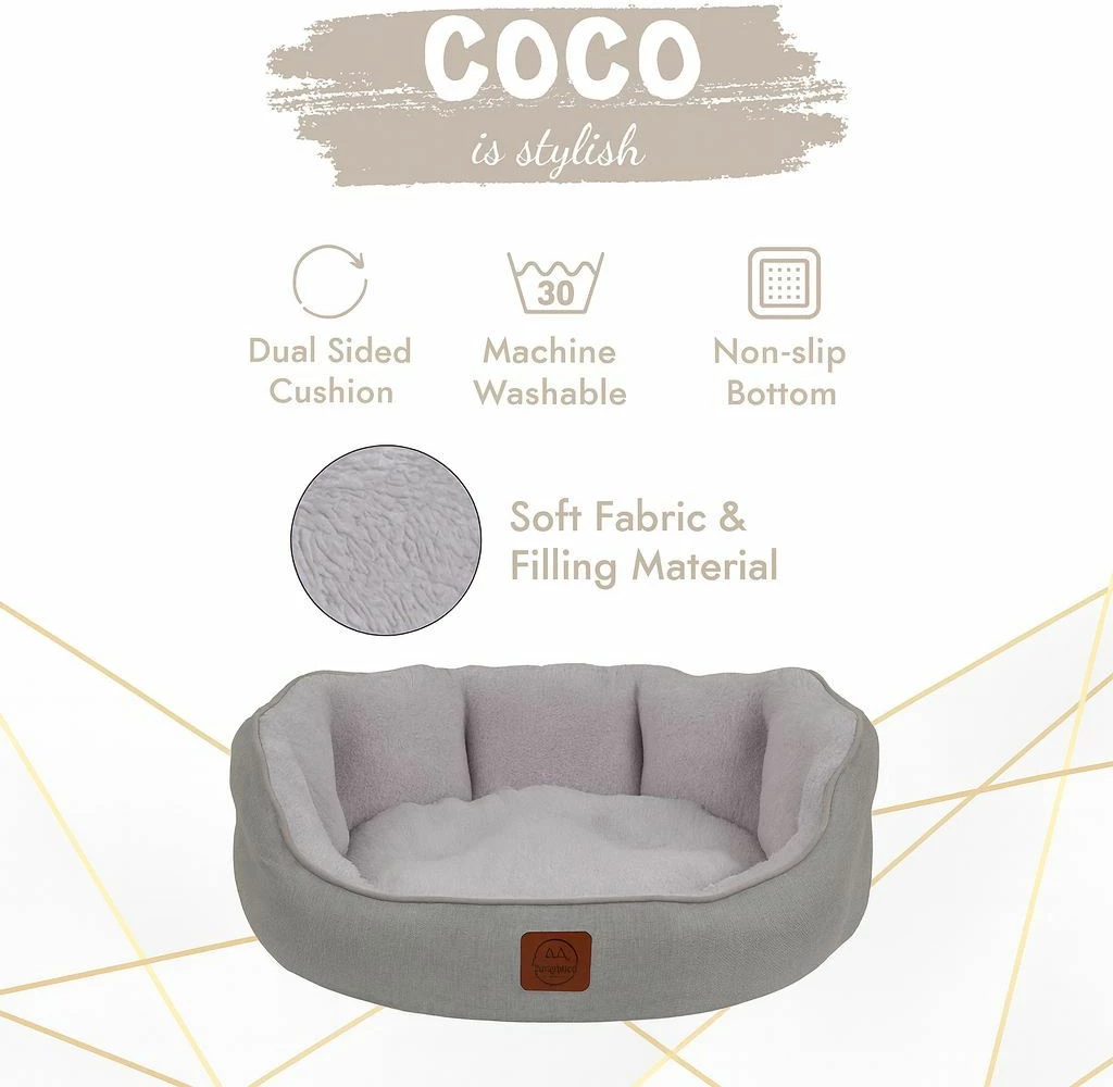 Shtrat për kafshë Coco L, ngjyrë gri