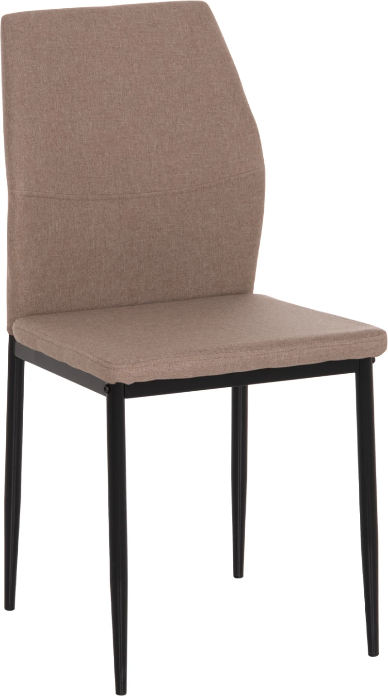 Karrige ngrënieje DIAZ, material bezhë, këmbë metalike të zeza, set prej 4 copash, 41.5x52x87cm