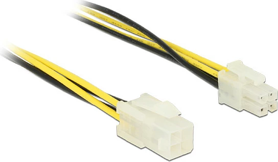 Kabllo zgjatëse ATX12V 4-pin DeLOCK 84954, 0.3 m, mashkull-në-femër, 18 AWG, zezë/bardhë/verdhe