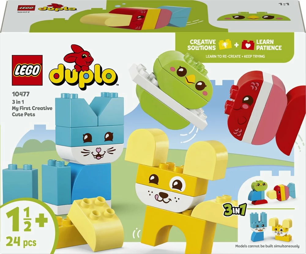 Set kubash LEGO DUPLO Creative Animals 3-në-1 10477, 24 copë