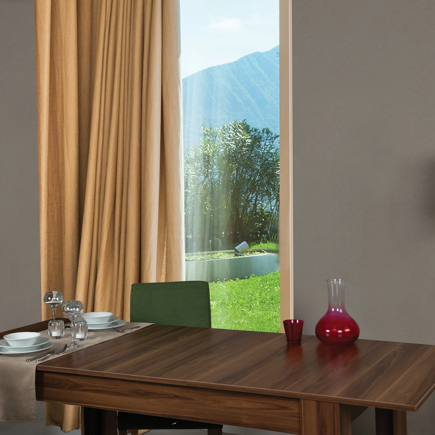 Tavolinë ngrënieje e zgjatshme Hanah Home, ngjyrë arre
