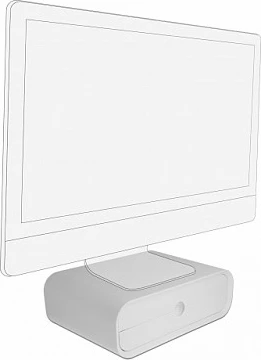 Mbajtëse monitori DeLOCK, me 2 sirtarë, 30 kg, freestanding, e bardhë