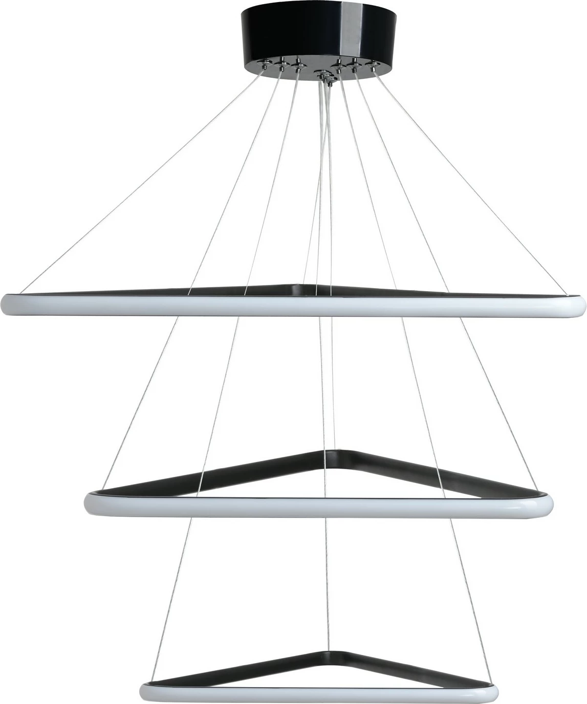 Llambë tavani Opviq Trinity Triangle set, trup i zi, dritë e bardhë