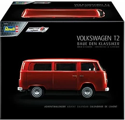 Komplet montimi Revell VW T2 Bus, model autobusi 1:24, 109 pjesë, kuqe/zezë/bardhë
