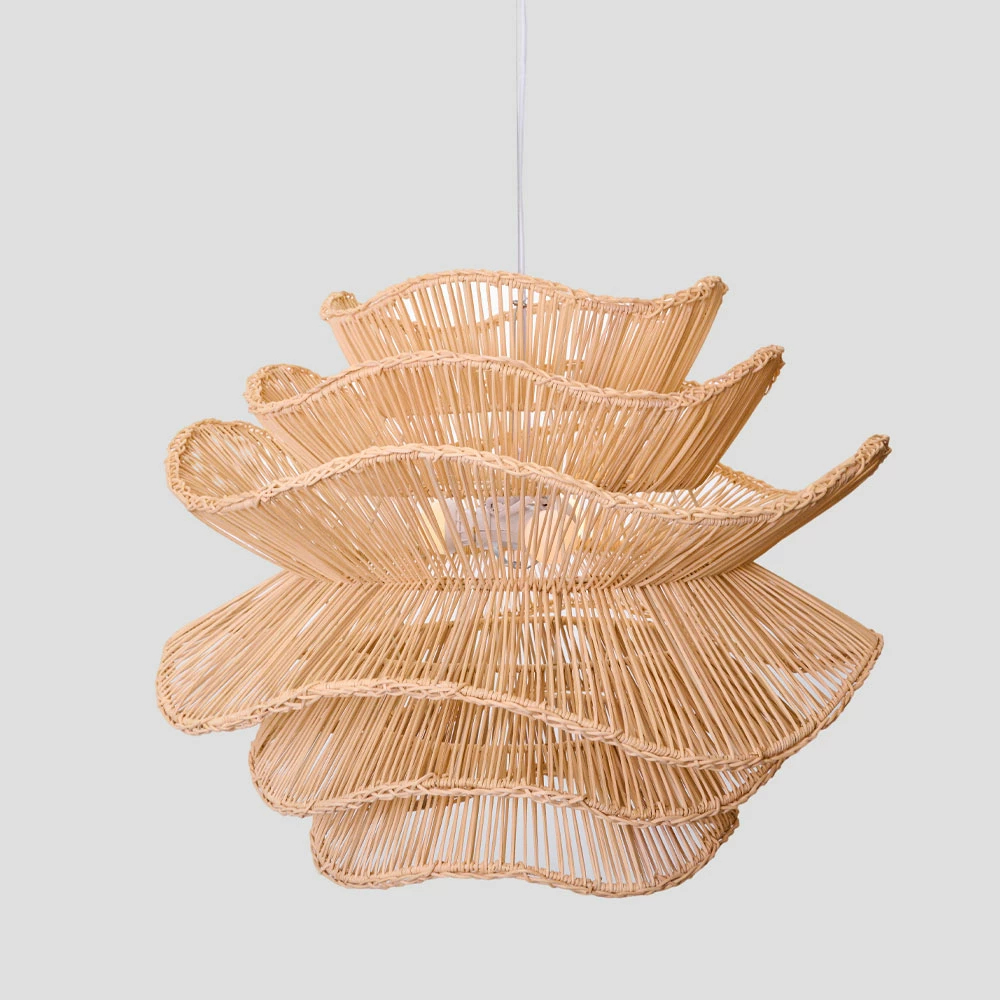 Llambë tavani Aurora, ratan i bardhë, 61x47cm