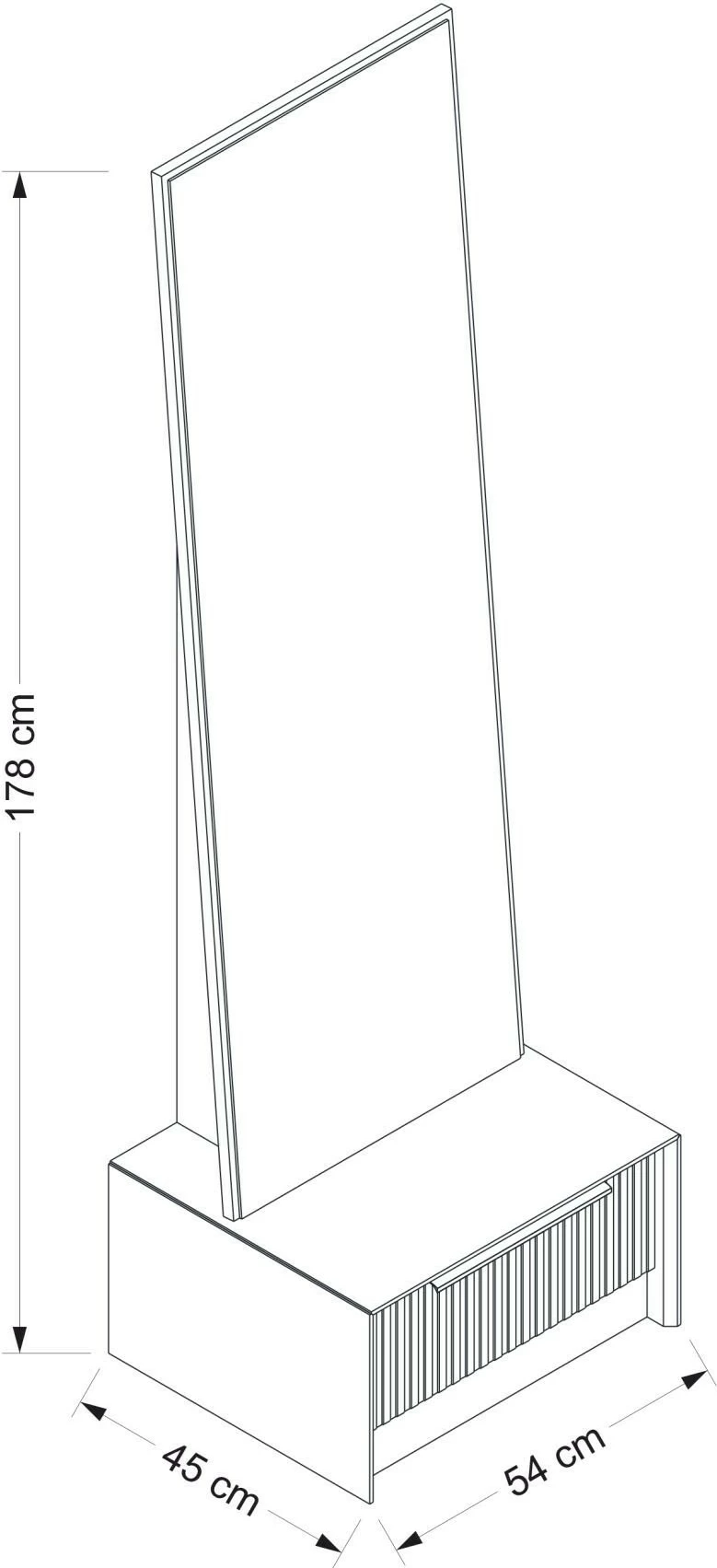 Tavolinë grimimi Skye Decor, Kale Luxe Soft, anthracite, 54x178x45cm