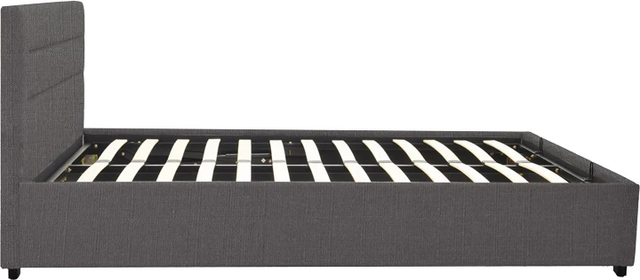 Krevat Molito me hapësirë për depo, ngjyrë gri e errët, 160x200cm