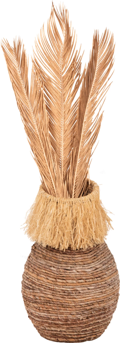 Set dekorativ me 3 gjethe të thara palme FH7958, ngjyrë ari, 110 cm