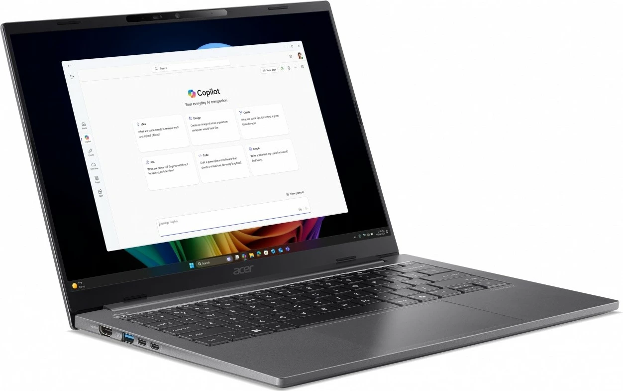 Laptop Acer TravelMate X4 14 AI TMX414-51-TCO, Intel Core Ultra 5 226V, 32GB RAM, 512GB SSD, Windows 11 Pro, 14"