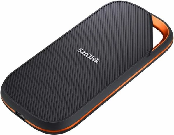 SSD ekstern SanDisk Extreme PRO SDSSDE82-4T00-G25 4TB NVMe USB4 USB-C, e zezë/portokalli, me kabllo USB-C