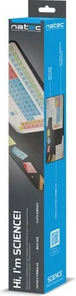 Mauspad Natec Science Maxi NPO-1456, 800x400mm, Dekorativ, Zi/Bardhë