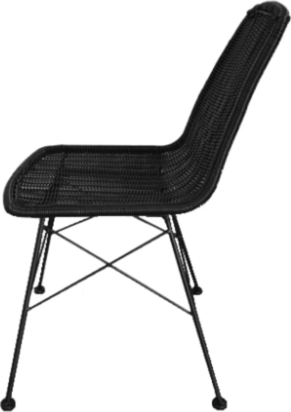 Karrige Denmark, e zezë, 44x57x81cm