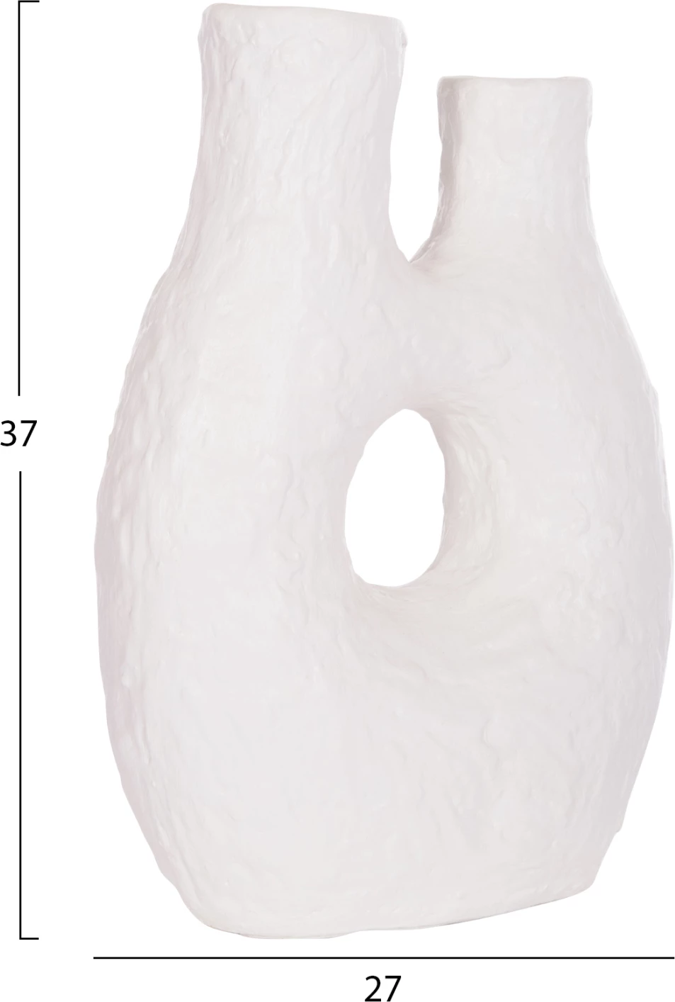 Vazo dekorative tavoline NAMENTIS, terrakotë, ngjyrë e bardhë, FH4665.02L, 27x13.5x37cm