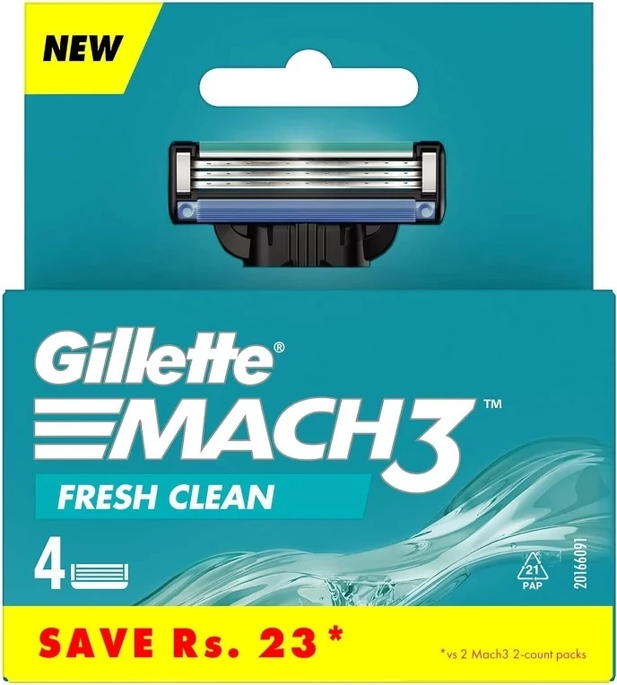 Tehe rezervë për brisk Gillette Mach3 Fresh Clean për burra, 4 copë