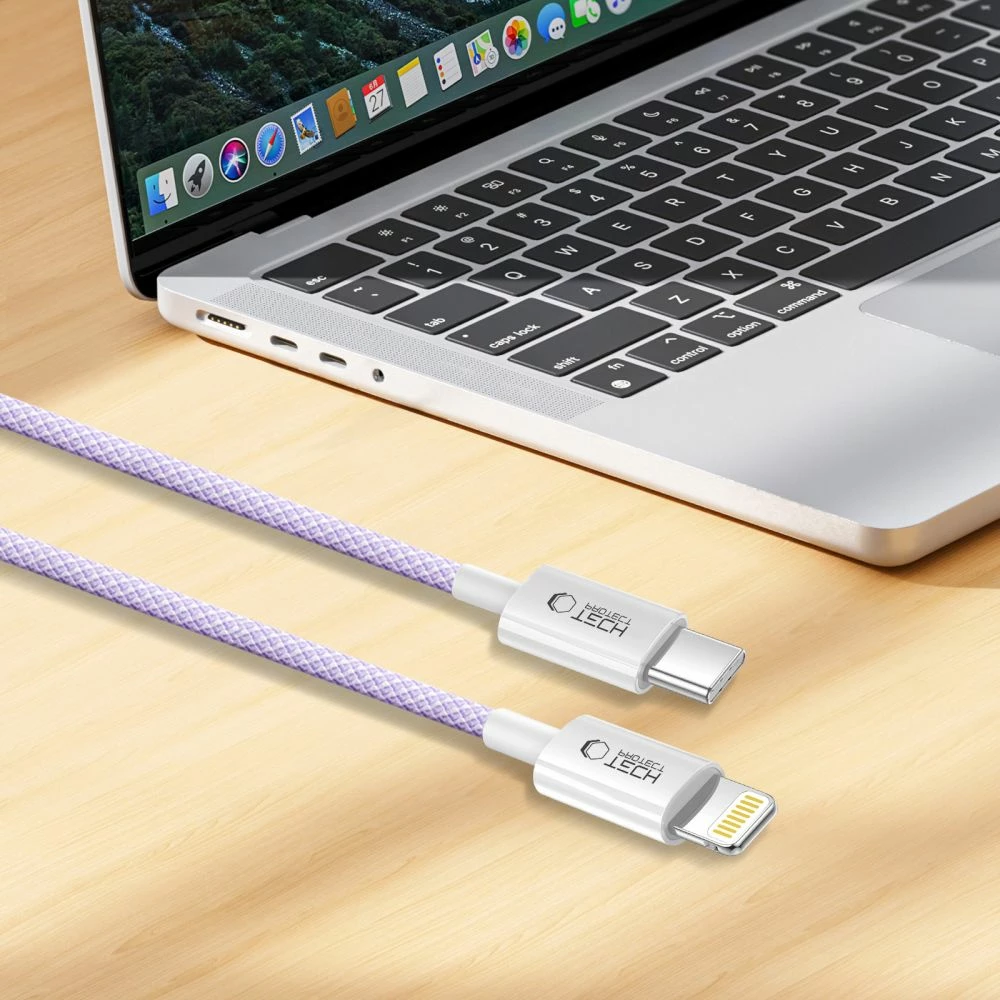 Kabllo karikimi Tech-Protect Ultraboost Lite, USB-C në Lightning, 2m, Violet